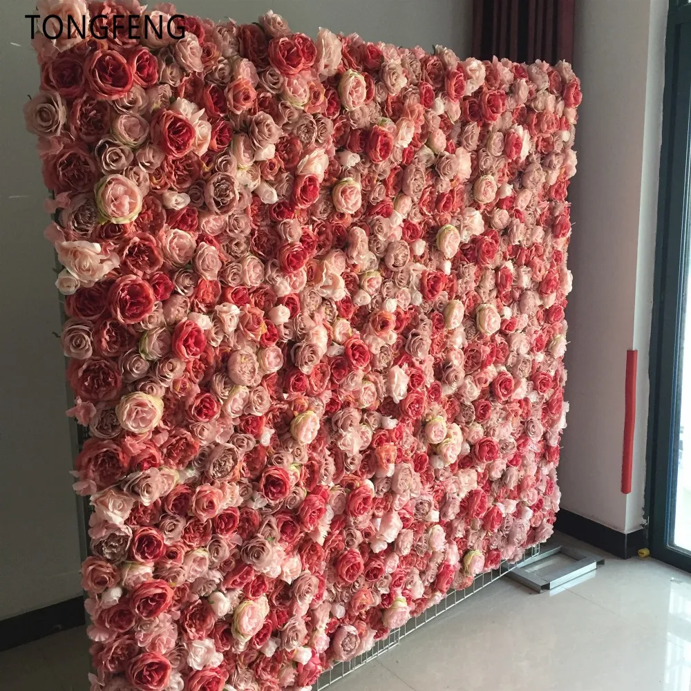

TONGFENG 10pcs/lot Artificial silk rose peony 3D flower wall wedding backdrop decoration flower runner wedding decoration