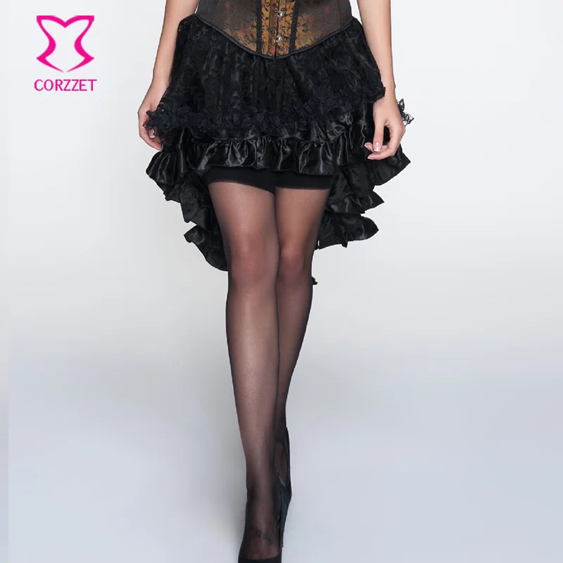 

Clubwear Sexy Punk Style Clothing 4 Layers Ruffles Asymmetical Victorian Skirt Women Vintage Steampunk Mini Skirt Plus Size
