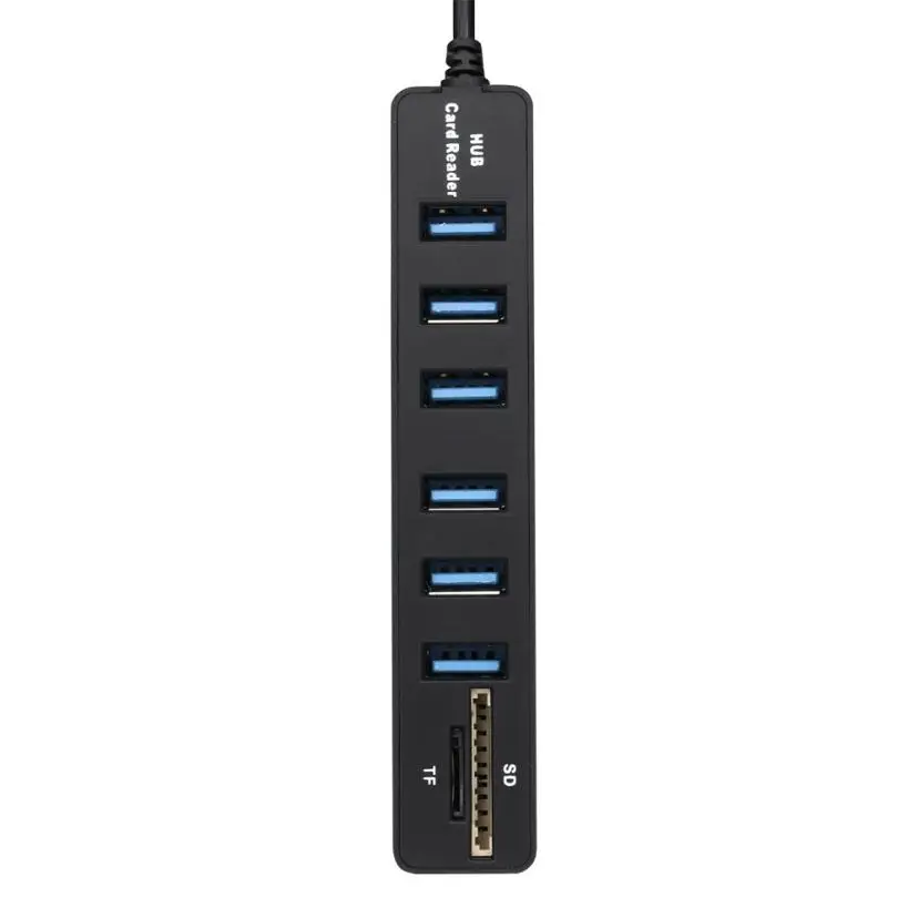 2 in1 комбо супер Скорость USB 2,0 6 Порты и разъёмы разветвитель+ USB карты Reader_KXL0720