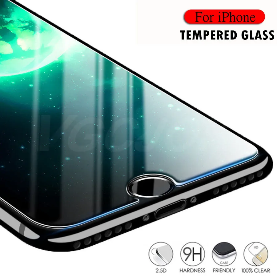 

2.5D 9H Screen Protector Tempered Glass For iPhone 6 6S 5S 7 8 Plus SE 4S 5 5C XR XS Max Protective Glas For iPhone X Flim Glass