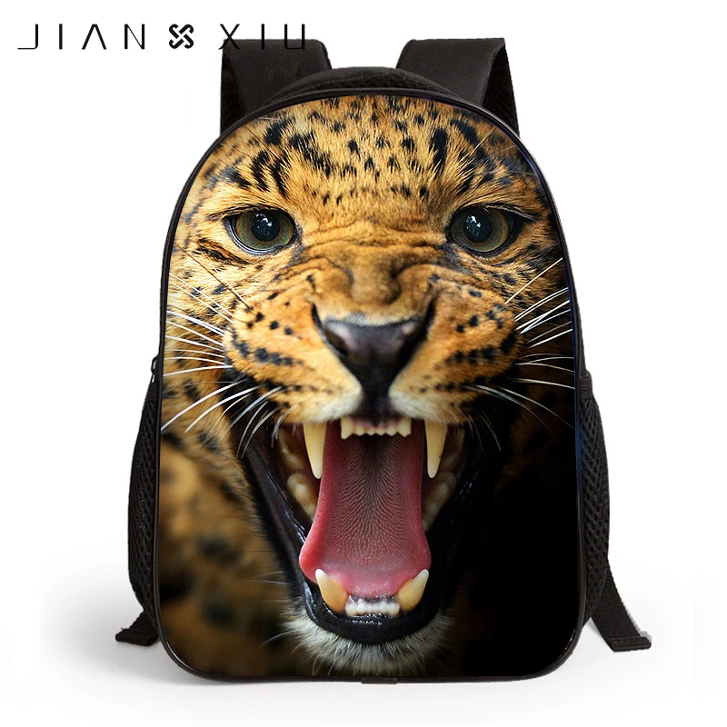 

JIANXIU Children 3D Printing Backpacks School Bags Backpack Skull Head Animal Wolf Tiger Dog Cartoon Kids Students Schoolbags