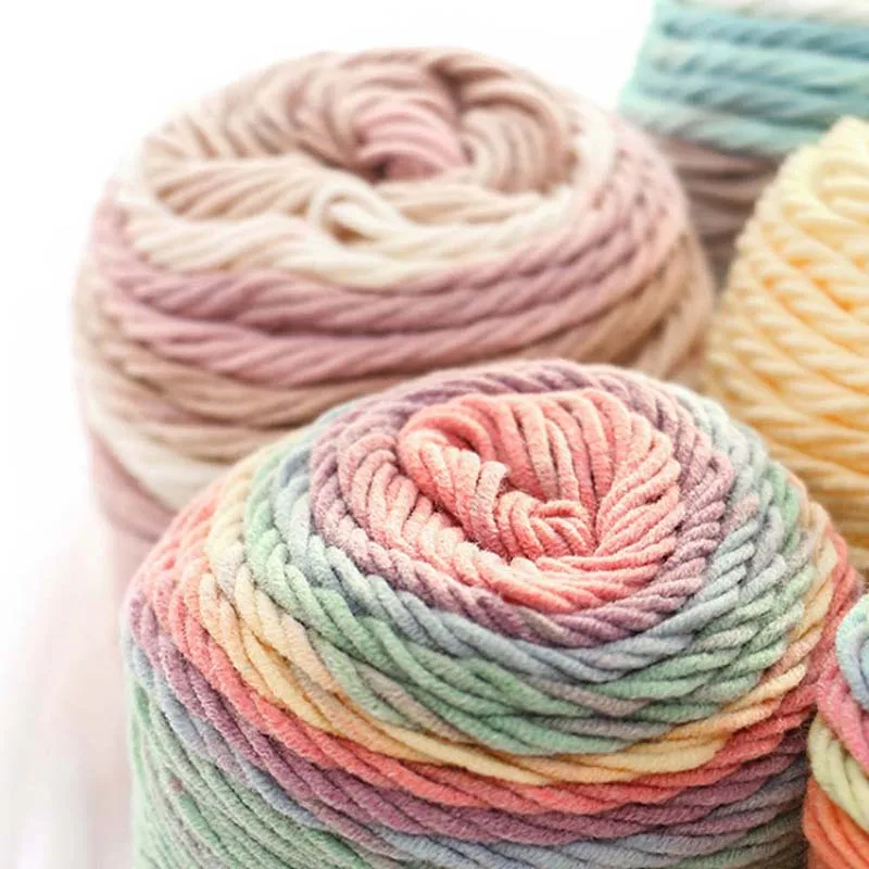 

Natural Soft Silk Milk Cotton Yarn Wool DIY Handmade Knitted Baby Sweater Weave Thread DIY Sweater Hat Scarf Sofa Cushion Yarn