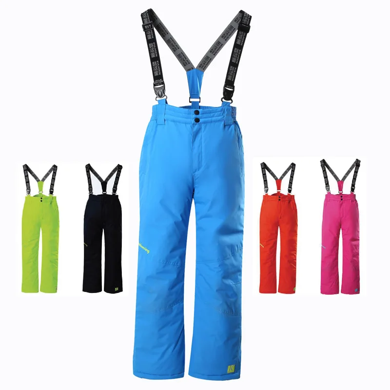 Brand Waterproof Warm Baby Boys Girls Long Skiing Pants Climbing Trousers Sporty Children