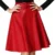 New Women autumn winter midi skirt PU faux leather skirts womens pleated faldas ladies red black gray leather Skirt Saia A964