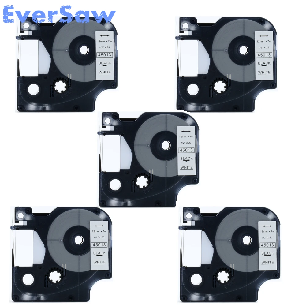 5PK производитель Этикеток Dymo запечатанная лента для маркировки 45013 черный на