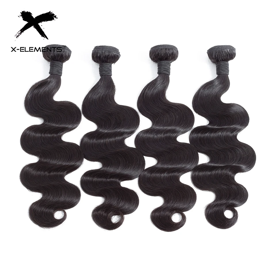 Х-элемент Волне Тела Пучки Волос Плетение 1/3/4 шт натуральный Цвет Малайзии Пряди