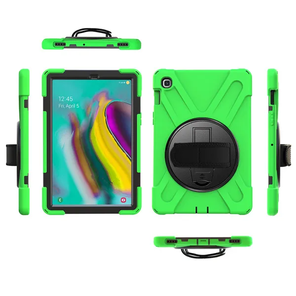Чехол для Samsung galaxy Tab S5e T720 T725 funda tablet case 360 Вращающийся чехол conque силиконовый чехол для galaxy 10,5 - Цвет: Green