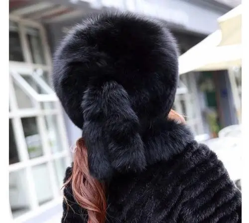 Winter Women hat Real Raccoon Fox Fur 