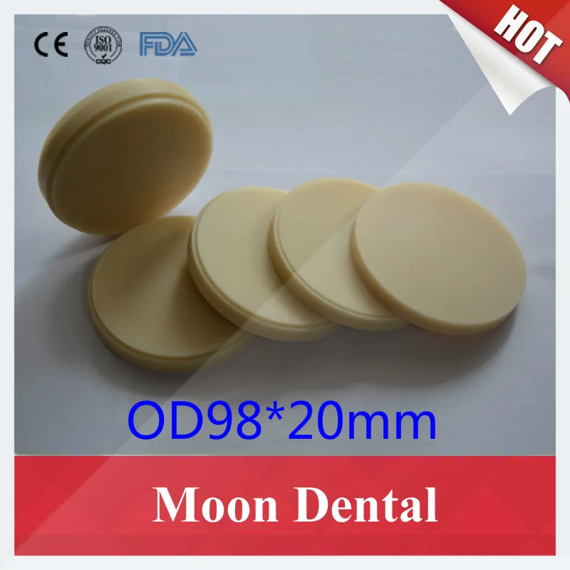 50 Pieces/lot OD98*20mm Wieland System Dental CAD CAM PMMA Blanks for ...