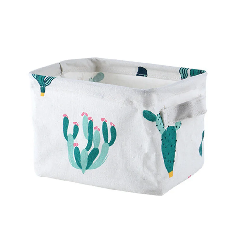

HAICAR Hot Sale Canvas storage box Cactus Waterproof Foldable Storage Baskets Home storage barrel kid toy organizer square box