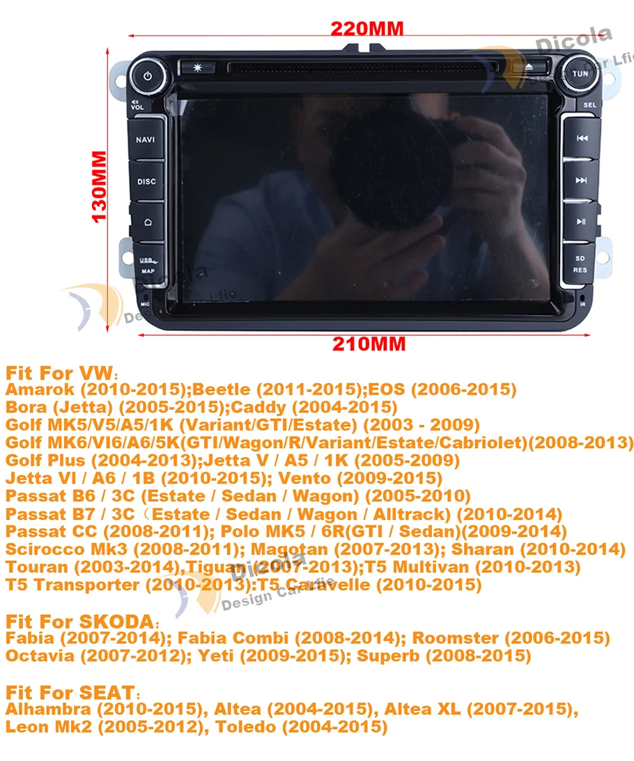 Best 8" Quad Core Two Din Car Multimedia Player Android 9.0 Auto Radio For Skoda/Seat/Volkswagen/VW/Passat b7/POLO/GOLF 5 6 DVD GPS 0 Best 8" Quad Core Two Din Car Multimedia Player Android 9.0 Auto Radio For Skoda/Seat/Volkswagen/VW/Passat b7/POLO/GOLF 5 6 DVD GPS 0