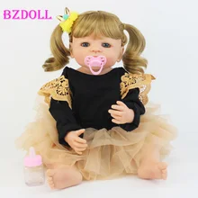 55 см полностью силиконовая кукла-Реборн, игрушка для девочек, виниловая кукла Boneca для новорожденных, светлые младенцы, принцесса для малышей, Bebe, живая детская игрушка для купания