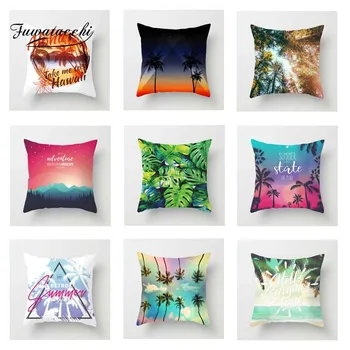 

Fuwatacchi Tropical Scenic Cushion Cover Coconut Soft Throw Pillow Cover Decorative Sofa Pillow Case Pillowcase