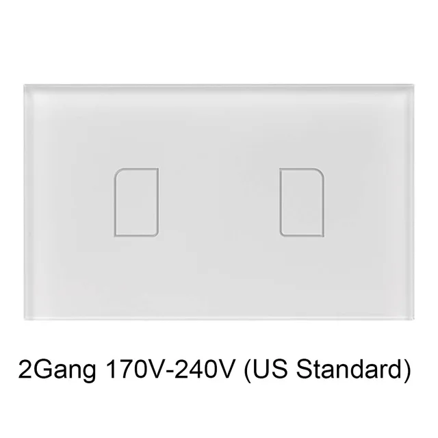 2Gang US 170V-240V Broadlink TC2 3 банды 433 МГц настенный светильник с сенсорной панелью пульт дистанционного управления стандарт США для системы умного дома 2019New - Цвет: 2Gang US 170V-240V