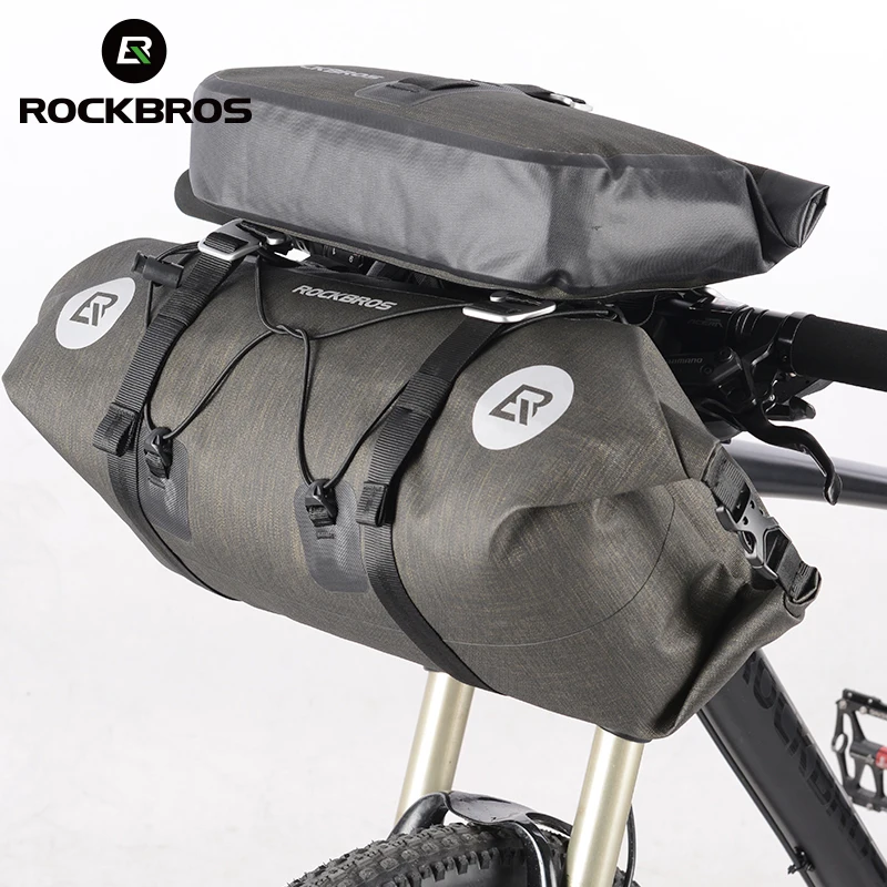 cheap ROCKBROS Bicycle Front Tube Big Capacity Bag Waterproof MTB Cycling Handlebar Bags Front Frame Pannier Bike Accessories