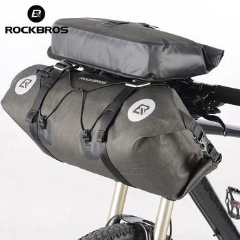 

ROCKBROS Bicycle Front Tube Big Capacity Bag Waterproof MTB Cycling Handlebar Bags Front Frame Pannier Bike Accessories