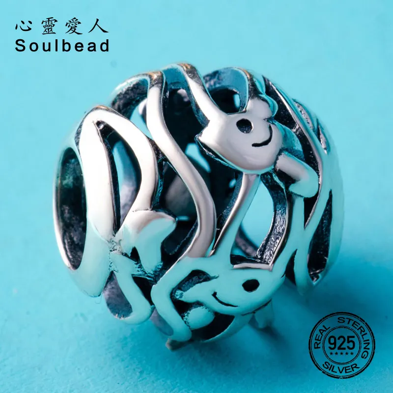 Бусины Soulbead Ocean Charm 925 пробы серебряные подвески в виде рыбы с вырезами