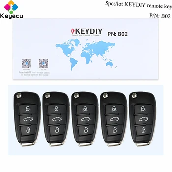 

KEYECU 5PCS/Lot KEYDIY Universal Remote Key - 3 Buttons / B-Series - FOB for KD900 Machine _ FCC ID: B02 OR P/N: B02