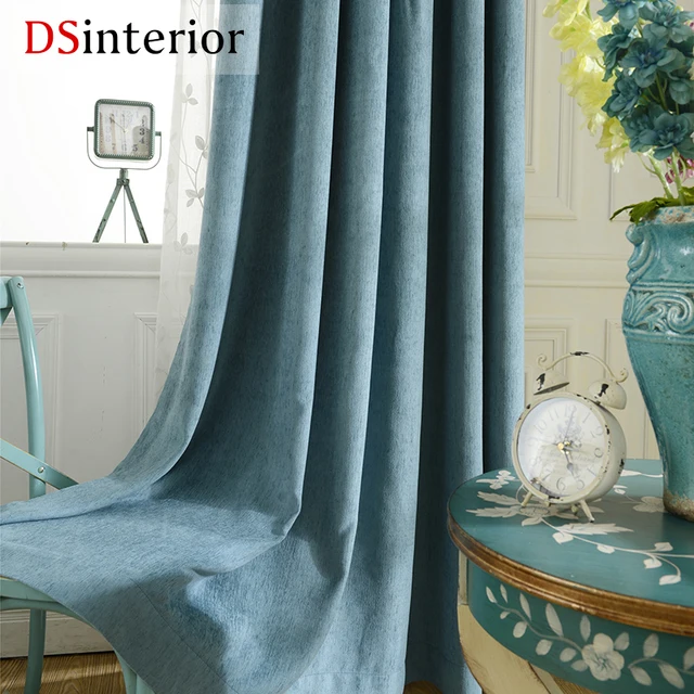 Best Offers DSinterior high quality solid color chenille Blackout curtain for living room window custom made Best Offers DSinterior high quality solid color chenille Blackout curtain for living room window custom made