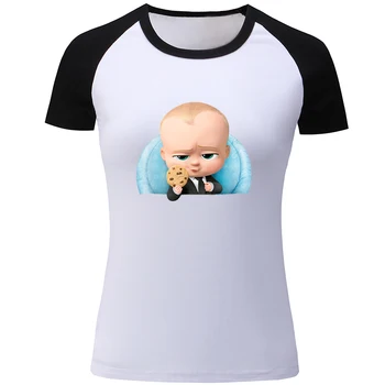

Funny Cute Born Leader The Boss Baby Cookies are for closers Yellow Gray White Design Women's Lady Print T-Shirt Graphic Tee