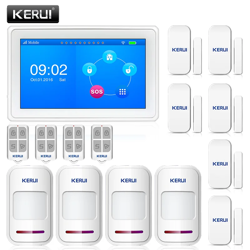 

KERUI K52 WIFI GSM Alarm System 4.3 Inch TFT Color Display Touch Screen IOS Android APP Remote Control Home Security System