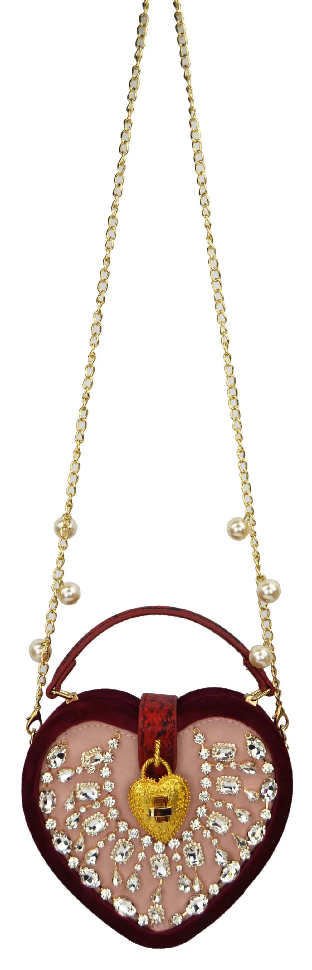 Брендовая дизайнерская бархатная сумка на плечо в форме сердца на цепочке с жемчугом, сумка-мессенджер, милые красные и черные женские сумки, женские сумки 6000