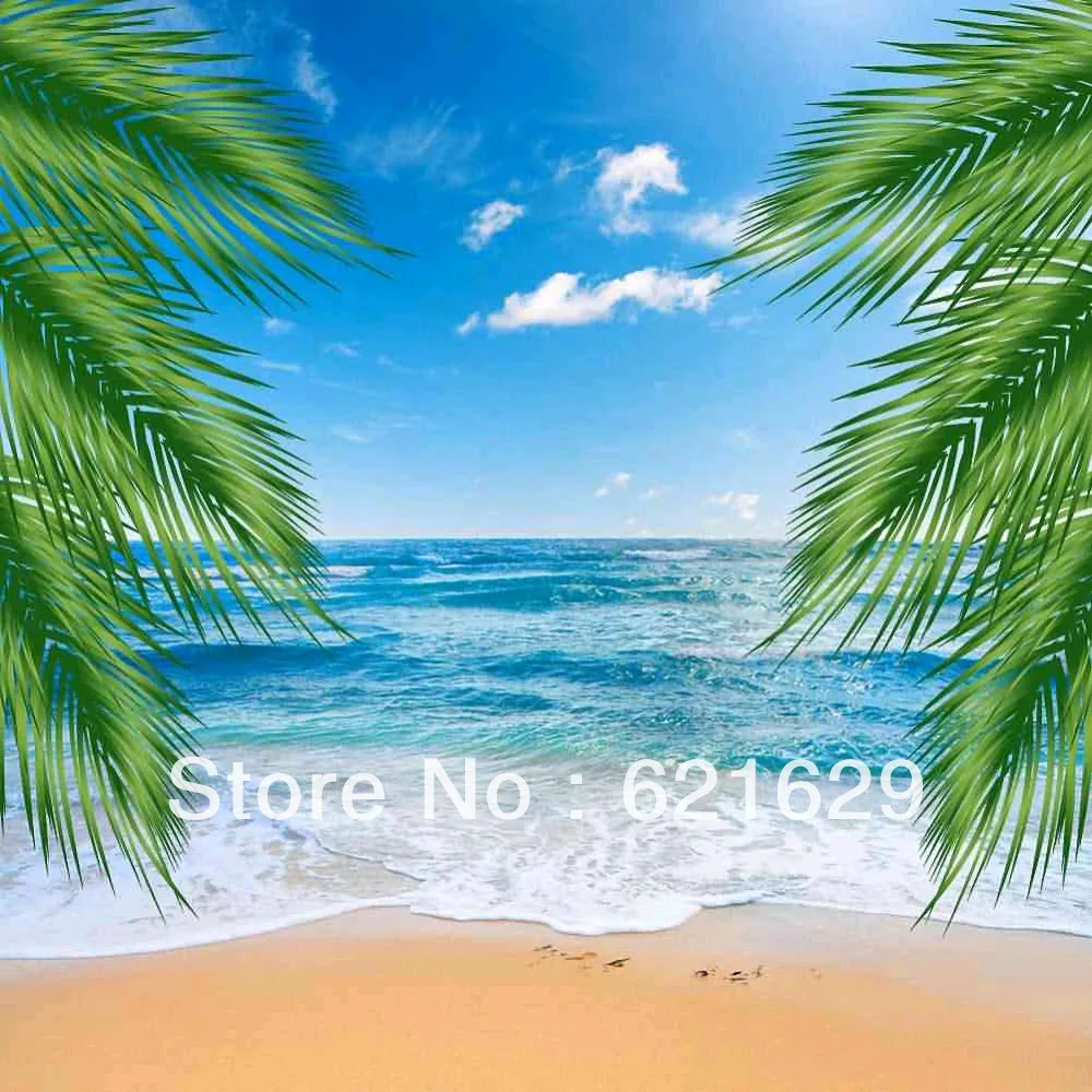 Beautiful Beach 8 x8 CP Computer painted Scenic Photography Background font b Photo b font Studio