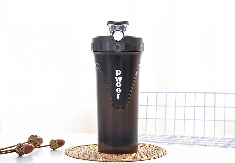 Creative Sports Bottle Plastic Cup Fitness Outdoor Portable Drinking Cup Office Coffee Mixing Bottle Shake Cup Multi-color