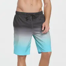 В полоску мужские Boardshort пляжные шорты Плавки шорты с карманом Синий Quick Dry пляжной плюс размер