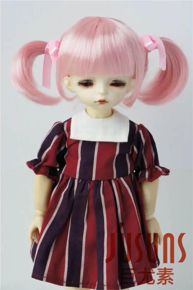 JD070 1/6 Прекрасный двойной пони синтетический мохеровый парик для кукол BJD YOSD 6 7