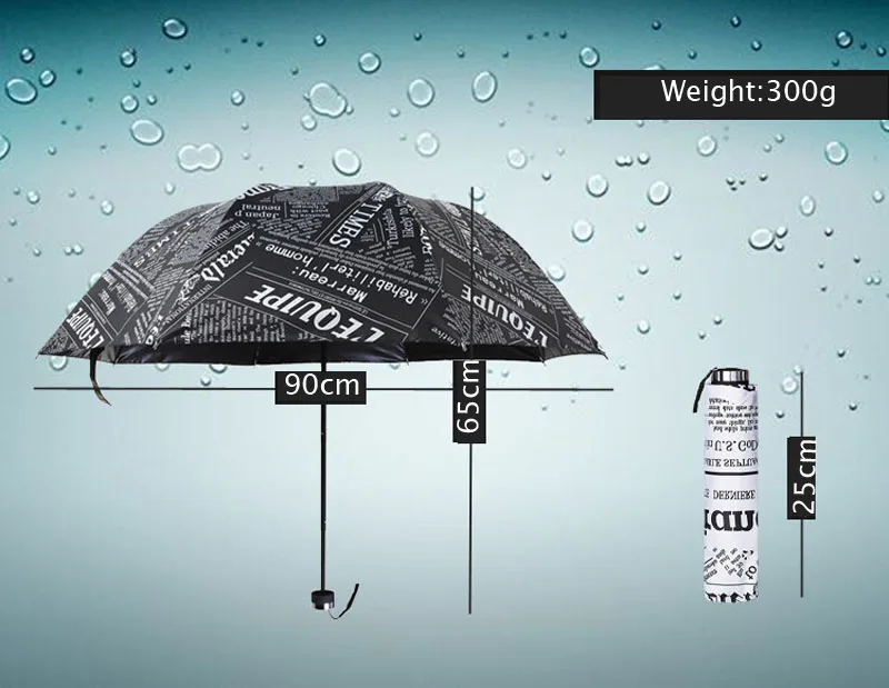 Vinyl Sunscreen Umbrella For Women Men Folding Sunny Rainy Windproof Sunscreen Newspaper Umbrella Women Men Umbrellas    (14)