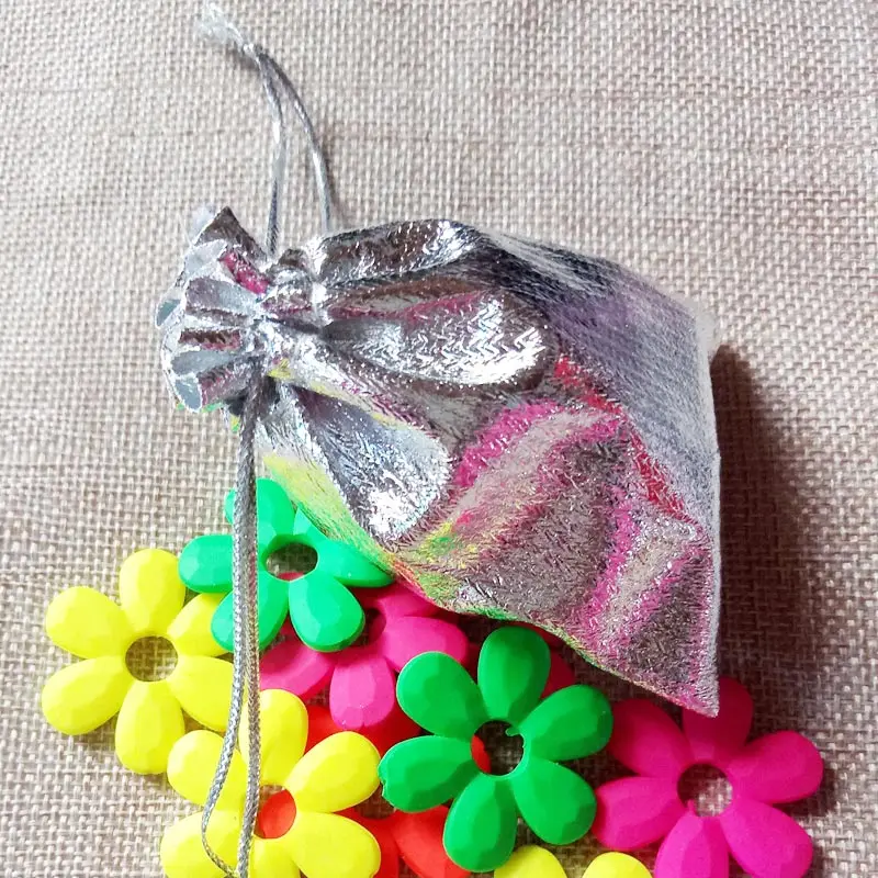Download 1000pcs 11x16 Gold Silver Drawstring packaging Display Bags Metallic Foil Organza fabric bag ...