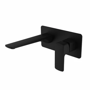 Buy Solid Brass Copper Matte Black Wall Mounted High Quality Basin Faucet Single Handle Hot & Cold Water Bathroom Mixer Tap Faucet
