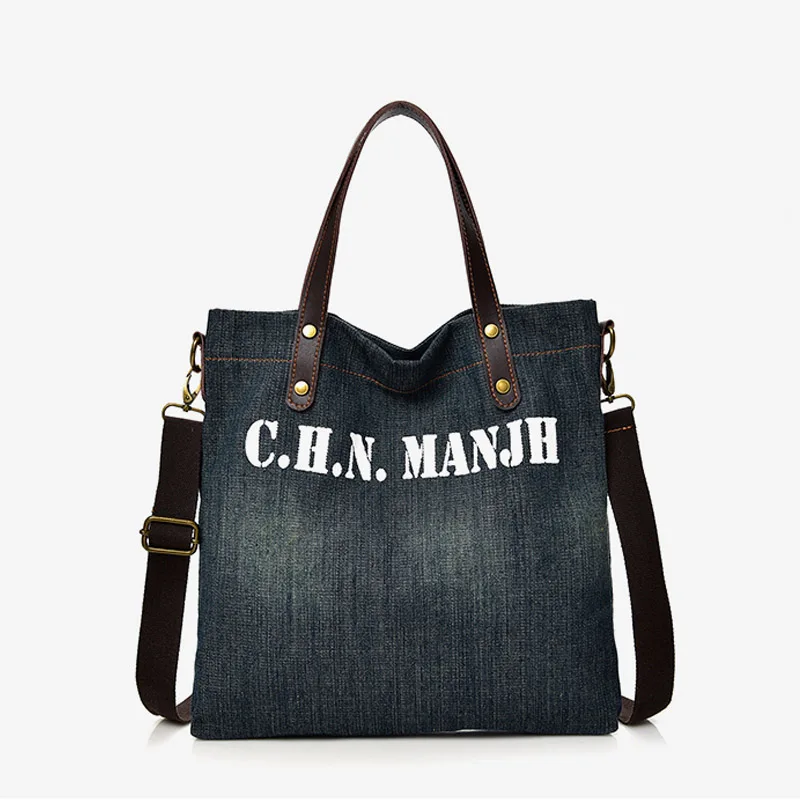 Мужская сумка на плечо sac en jean epaule femme женская через джинсовая синяя черная с