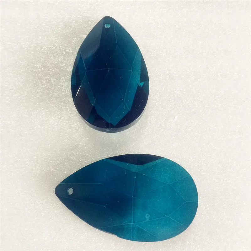 Стеклянные бусины люстра капля призмы Подвески Peapock синий 50*30 мм с одним
