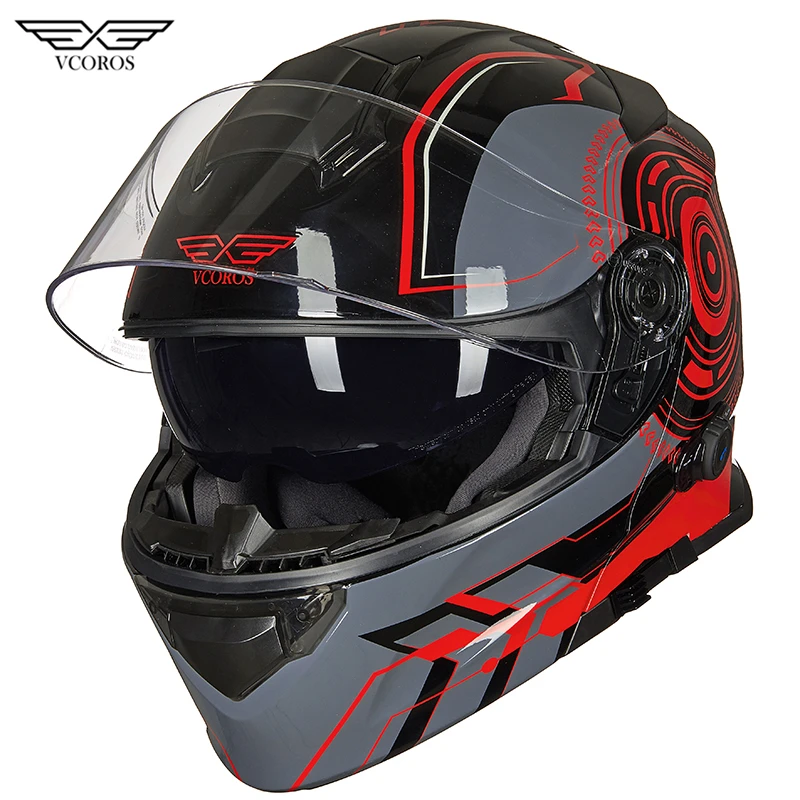 Vcoros модульный BlueTooth флип мотоциклетный шлем с дышащей подкладкой автоматическая система capacete мотоциклетный