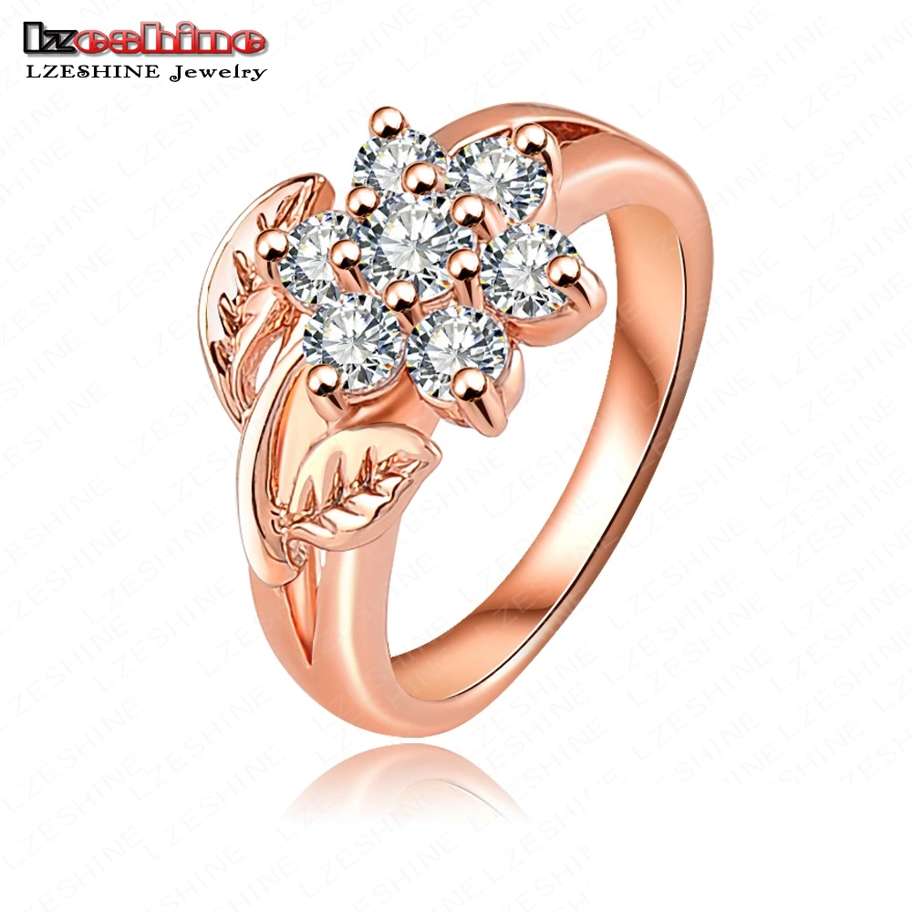 lzeshine hot selling fashion rose gold color austrian crystals flower engagement rings wedding jewelry anillos de - Selling Wedding Ring lzeshine hot selling fashion rose gold color austrian crystals flower engagement rings wedding jewelry anillos de - Selling Wedding Ring
