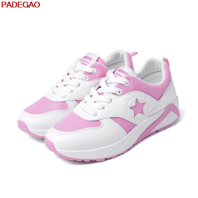 PADEGAO The new 2017 white shoe women casual shoes with stars Large