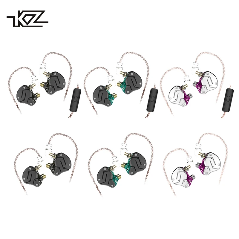 

KZ ZSN 1DD+1BA Armature Dual Driver Earphone Detachable In Ear Audio Monitors Noise Isolating HiFi Music Sports Earphone Earbuds