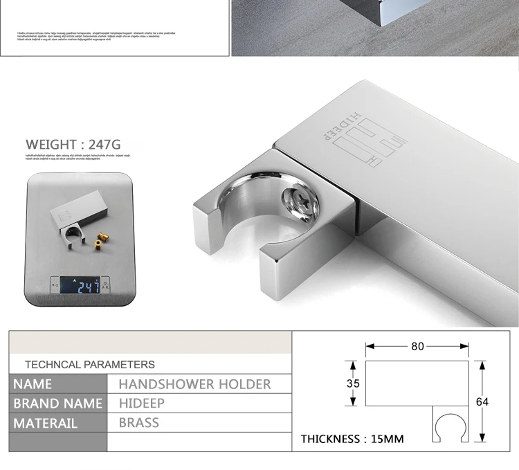 Shower Faucet Accessories Brass Chrome Shower Holder Brass Hand
