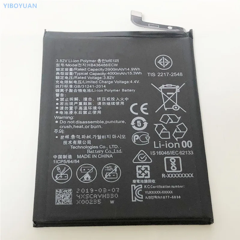 

3.82V 4000mAh HB436486ECW For Huawei P20 Pro / CLT-AL01 / CLT-L04 / CLT-L09 / CLT-L09C / CLT-L29 / CLT-L29C Battery