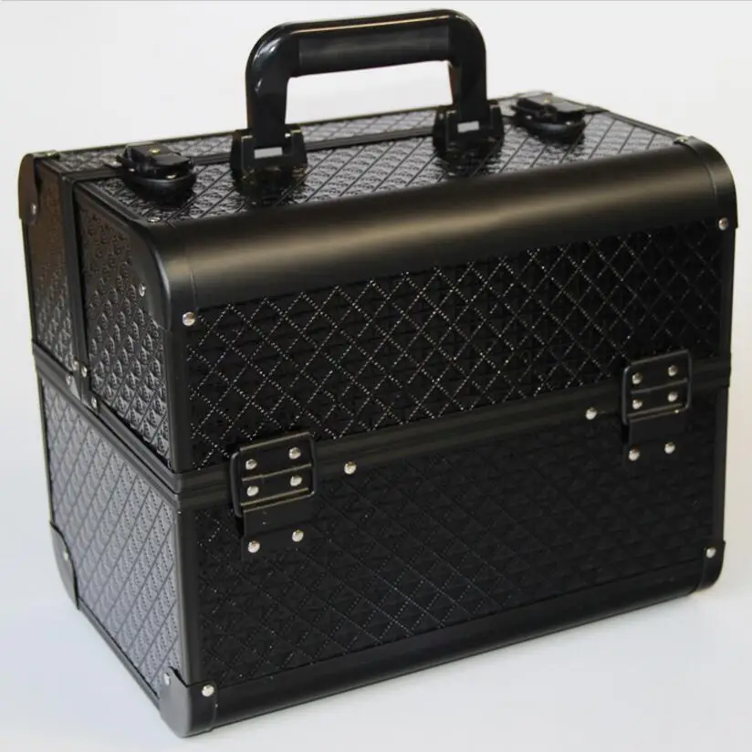  Good Quality Black Colour Makeup StorageMakeup Organizer Storage BoxPortable Large Jewelry Box Make