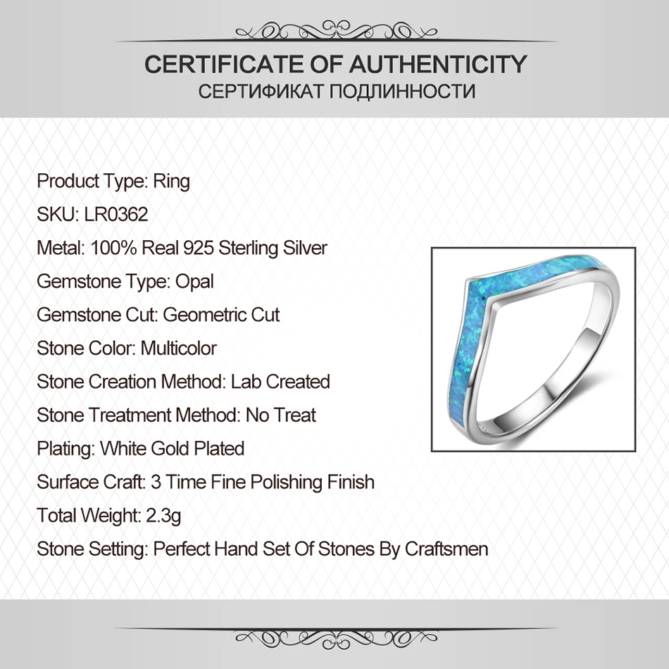 LicLiz, настоящее 925 пробы, серебряные кольца для женщин, голубой опал, кольцо для невесты, обручальное кольцо с драгоценным камнем, кольцо вечности, Brincos LR0362