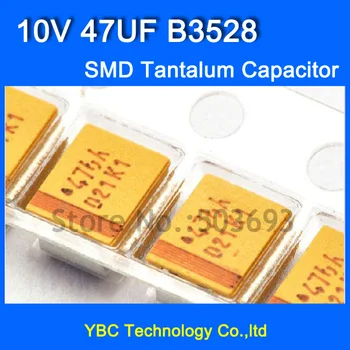 

Free Shipping 100pcs/lot 3528 SMD Tantalum Capacitor 10V 47UF B3528 10% Tolerance