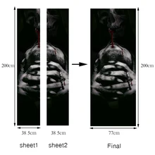 Импортные товары Горячие Хэллоуин призрака двери наклейки стеклянные окна наклейки креативные вечерние деревянные ремонт дверей наклейки на стену
