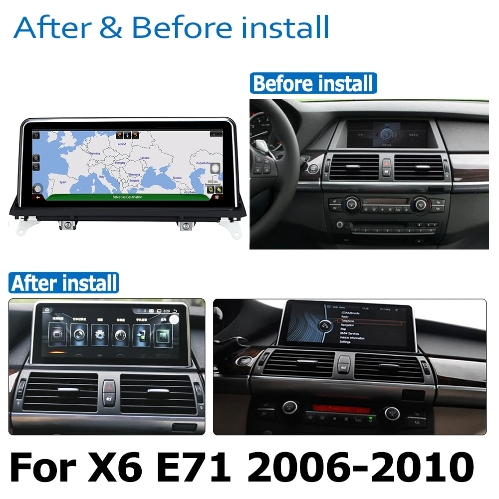 Discount Android 8.0 up Car DVD Navi Player For BMW X6 E71 2006~2010 CCC Audio Stereo HD Touch Screen all in one 2