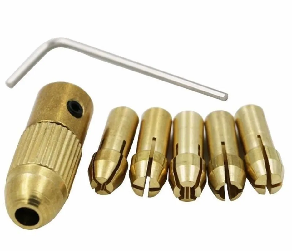 

Free shipping best price 5 pieces / set of 0.5-3mm small electric drill bit micro twist drill chuck set