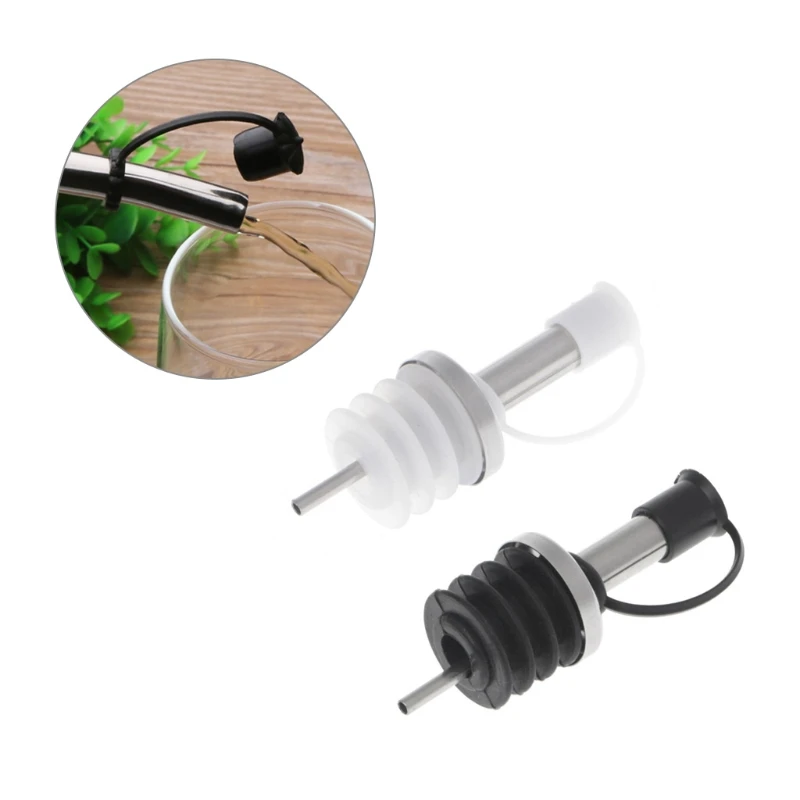 

Stainless Steel Oil Bottle Spout Pourer/Mouth with Stopper Flask Dry