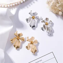 3* новые преувеличенные золотые металлические большие серьги в виде цветка европейские ретро женские модные оригинальные массивные серьги ювелирные изделия