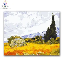 Полевые пейзажи тополя картина живопись по номерам, Ван Гог знаменитая живопись, diy цифровой холст живопись по номерам с комплектами